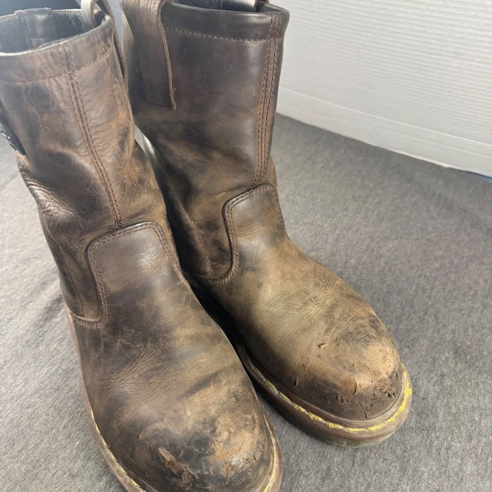 Dr. Martens Industrial Mens Steel Toe Brown Leather Work Boots 80/SAF/W Size 9